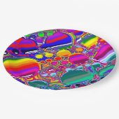 レインボーブラスト抽象芸術アート ペーパープレート (アングル)