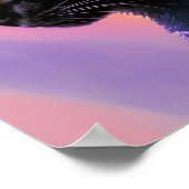 レインボーブラックキャットデザインシュールレアルプリントアート ポスター (角)