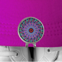 レインボーブラックマンダラゴルフハットクリップ