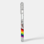 レインボーブラックミュージカルノートonグレー Case-Mate iPhoneケース (裏面 / 左)