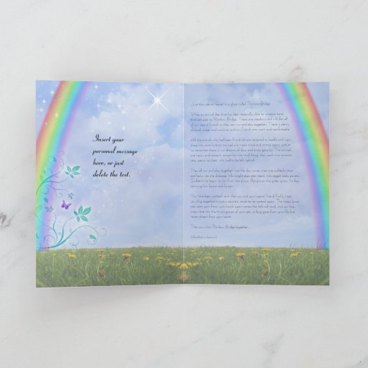 レインボーブリッジのペットの損失あなたのテキストと写真 カード (内部)