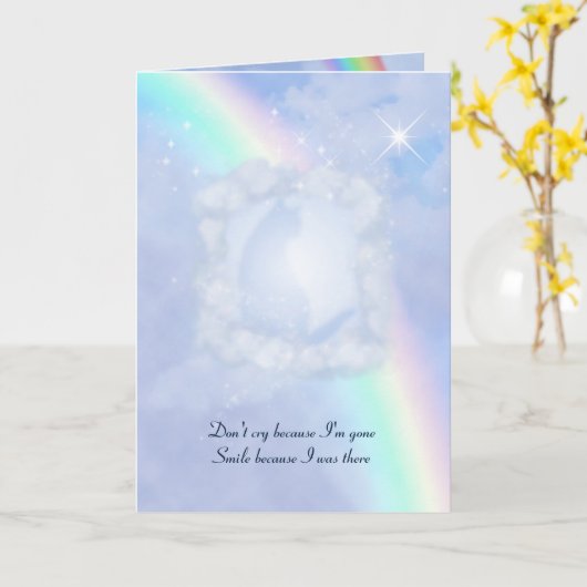 レインボーブリッジのペットの損失あなたのテキストと写真 カード (黄色い花)