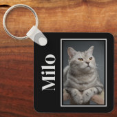 レインボーブリッジを渡るシルバーペットキャットメモリアル キーホルダー (正面)