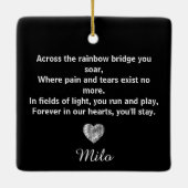 レインボーブリッジを渡るシルバーペットキャットメモリアル セラミックオーナメント (裏面)