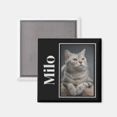 レインボーブリッジを渡るシルバーペットキャットメモリアル マグネット (正面/裏面)