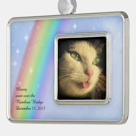 レインボーブリッジオーナメントと写真&文字 シルバープレートフレームオーナメント (左)