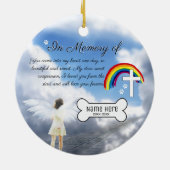 レインボーブリッジクリスマスオーナメントペット悔やみや弔慰 セラミックオーナメント (裏面)