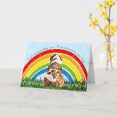 レインボーブリッジドッグロス悔やみや弔慰 カード (黄色い花)