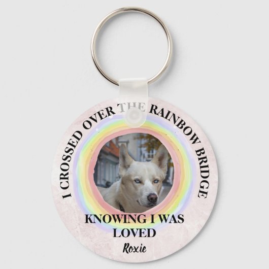 レインボーブリッジドッグ記念カスタム写真&名前 キーホルダー (正面)