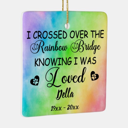 レインボーブリッジドッグ記念カスタム写真&名前 セラミックオーナメント (右)