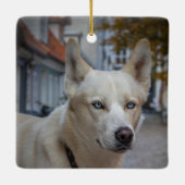 レインボーブリッジドッグ記念カスタム写真&名前 セラミックオーナメント (裏面)