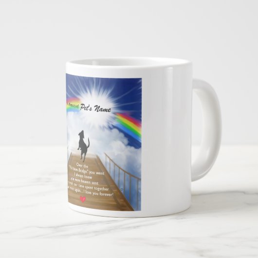 『レインボーブリッジ犬の追悼詩』 ジャンボコーヒーマグカップ (正面右)