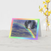 レインボーブリッジ詩ペットロス同情カード カード (黄色い花)