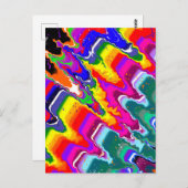 レインボーブリップ抽象芸術デジタルアート ポストカード (正面/裏面)