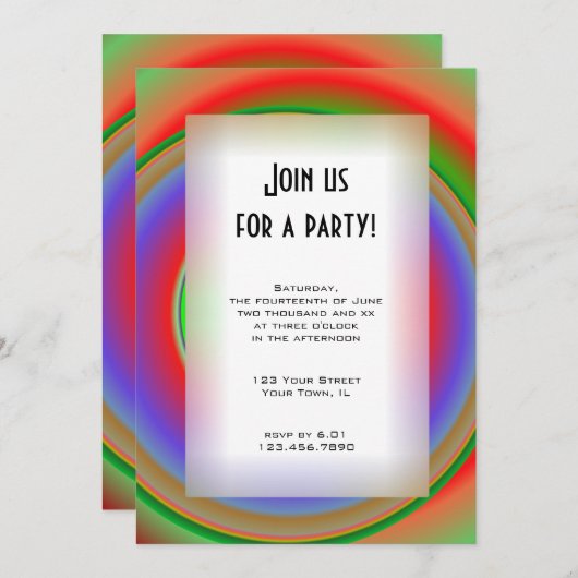 レインボーブルズイェオールパーパスパーティの招待状 招待状 (正面/裏面)