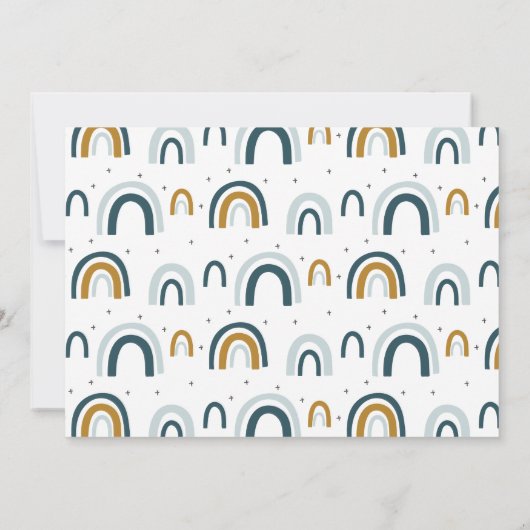 レインボーブルーとブラウンボーイバースデー招待状 招待状 (裏面)