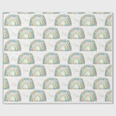 レインボーブルーと緑と車通りシンボルや象徴少年 ラッピングペーパー (フラット)