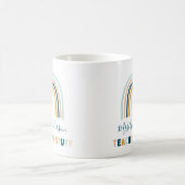 レインボーブルーの黄色のパーソナライズされたマグカワイギフトトット コーヒーマグカップ (中央)