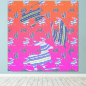 レインボーブルーカンガルーストレッチキャンバスプリント キャンバスプリント (インサイチュ (ウッドフロア))