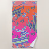 レインボーブルーカンガルービーチタオル ビーチタオル (正面)