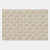 レインボーブルーグリーンブラウン ラッピングペーパーシート (正面3)