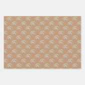 レインボーブルーグリーンブラウン ラッピングペーパーシート (正面)