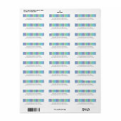 レインボーブルースパーソナライズされた差出人住所ラベル ラベル (フルシート)