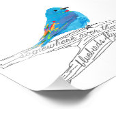 レインボーブルーバードプリント フォトプリント            (角)