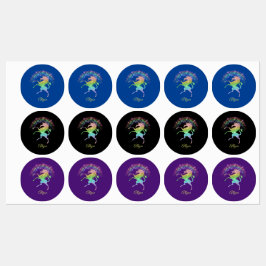 レインボーブルーブラックパープルとRaring Unicorn ラベル