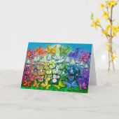 レインボーブルーボンネットカード カード (黄色い花)