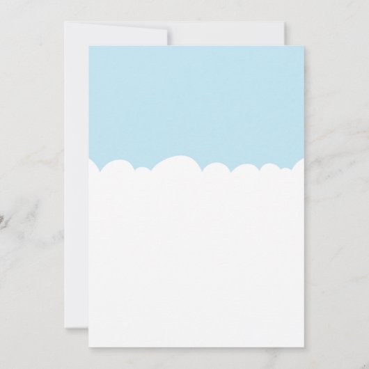 レインボーブルーボーイニュートラルベビーシャワー招待状 招待状 (裏面)