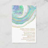 *~*レインボーブルーミント金ゴールドグリッターパステルアゲート 名刺 (裏面)