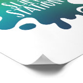 レインボーブルー緑のスライムステーションパーティー ポスター (角)