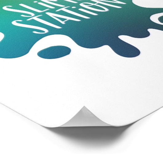 レインボーブルー緑のスライムステーションパーティー ポスター (角)