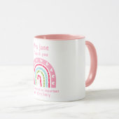 レインボーブルー&ピンクパーソナライズされた最高の先生 マグカップ (正面右)