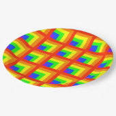 レインボーブロックパーティープレート- set 2 ペーパープレート (アングル)