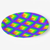 レインボーブロックパーティープレート- set 3 ペーパープレート (アングル)