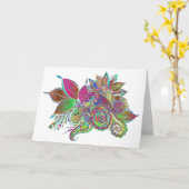 レインボーブーケグリーティングカード カード (黄色い花)