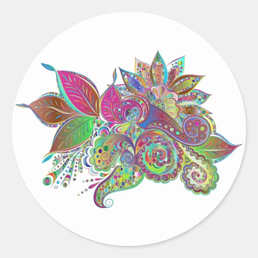 レインボーブーケスティッカー ラウンドシール (正面)