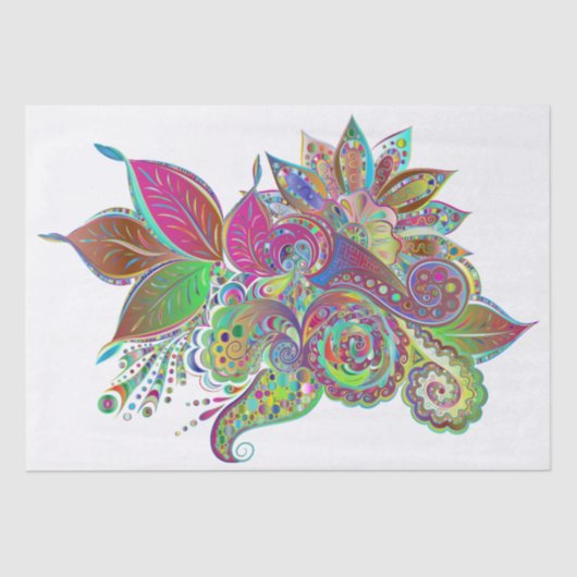 レインボーブーケティッシュペーパー 薄葉紙 (正面)