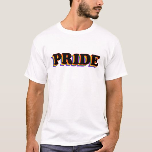 レインボープライドを祝う LGBT レズビアン ゲイ Tシャツ (正面)