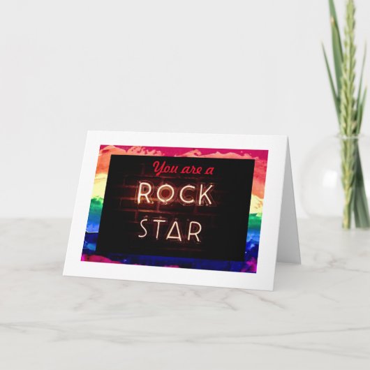 レインボープライドカップル5" x 7"アニバーサリーカード カード (正面)