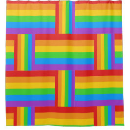 レインボープライドグリッドシャワーカーテン シャワーカーテン