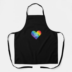 レインボープライドゲイクリスチャンLGBTQ+イエズス愛T-S エプロン