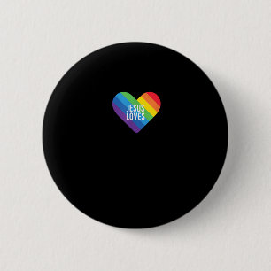 レインボープライドゲイクリスチャンLGBTQ+イエズス愛T-S 缶バッジ