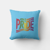レインボープライドタイポグラフィはっきりした- LGBTQ+ステートメント クッション (正面)