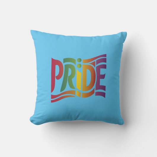 レインボープライドタイポグラフィはっきりした- LGBTQ+ステートメント クッション (正面)