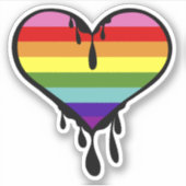 レインボープライドドリッピングハート シール (正面)