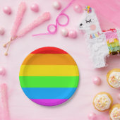 レインボープライドフラグお祝い紙プレート ペーパープレート (パーティー)