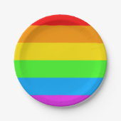 レインボープライドフラグお祝い紙プレート ペーパープレート (正面)